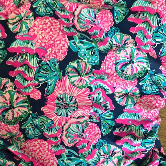 Lilly Pulitzer Pink and Blue One-Shoulder One Piece Swimsuit - Picture 2 of 6